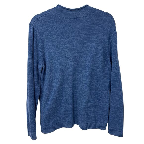 Christopher Banks Large Wintertime Christmas Sweater Blue Snowman Snowflake - Picture 3 of 8